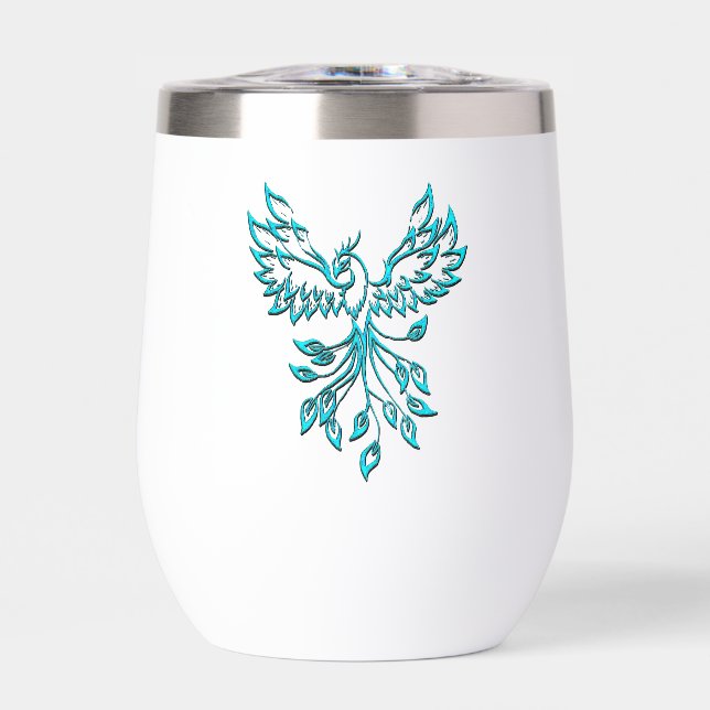 Blue Phoenix Rising en Blanco (Frente)