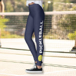 Blue Pickleball Leggings Yellow Ball Personalizado<br><div class="desc">Las piernas perfectas para los amantes del pickleball. Leggings de alta calidad con la palabra PICKLEBALL y un pickleball amarillo a cada lado. Diversión para juego social casual o juego de torneos - cambiar fácilmente el color de fondo para que coincida con los colores de tu club/equipo. Simplemente haga clic...</div>