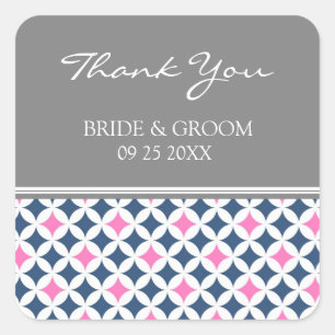 Blue Pink Gray Gracias A Las Etiquetas De Favor De