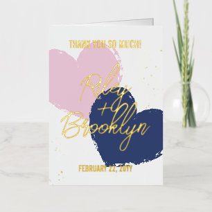 Blue Pink Hearts Gold Names Gracias