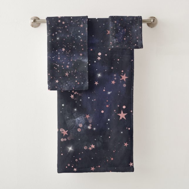 Blue & Pink Starry Night Sky Celestial Whimsical (In situ)