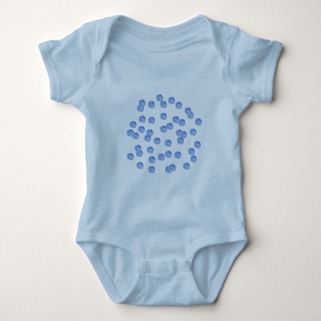 Blue Polka Dots Baby Jersey Bodysuit (Anverso)