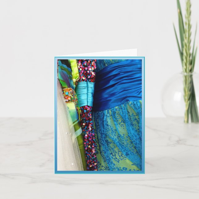 Blue Prom Vestir Tarjeta De Saludo (Anverso)