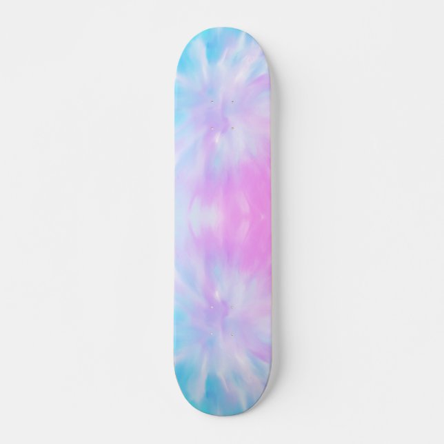 Blue Purple Pastel Tie Dye Skateboard (Anverso )