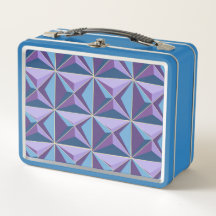 Blue Purple Triangles Metalizado Lunch Box