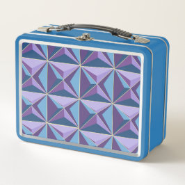 Blue Purple Triangles Metalizado Lunch Box