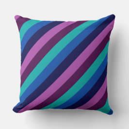 Blue Purple Verde azulada Stripes Gran Cojín decor
