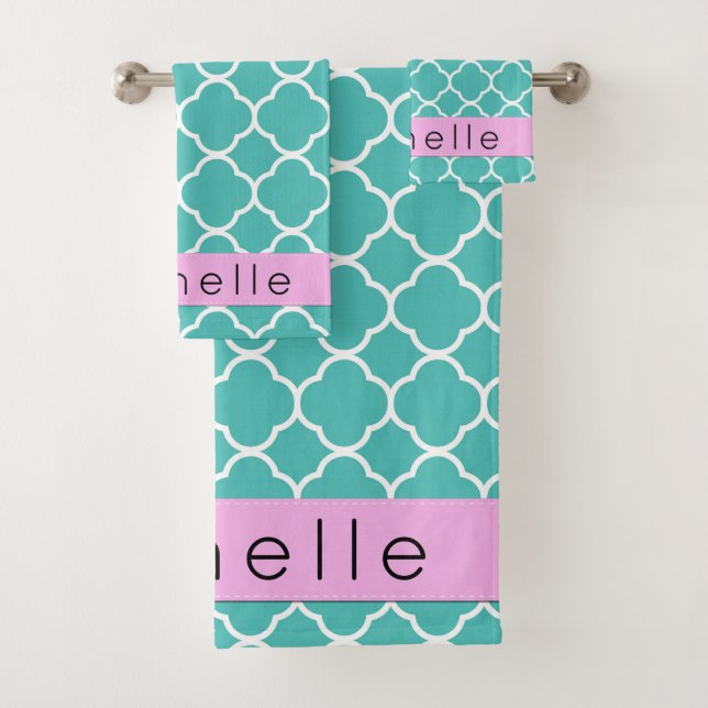 Blue Quatrefoil, Moroccan Trellis, tu nombre (In situ)