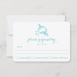 Blue Radiance Hummingbird Kiss Wedding RSVP