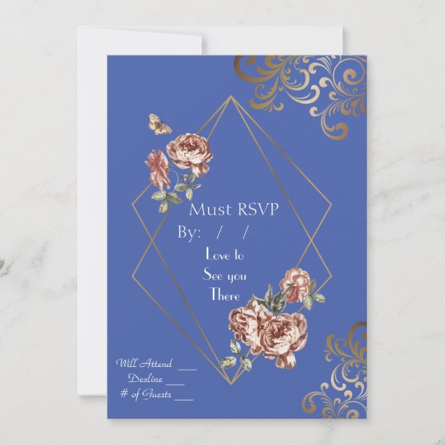 Blue Ray de la tarjeta de invitación a la boda RSV (Anverso)