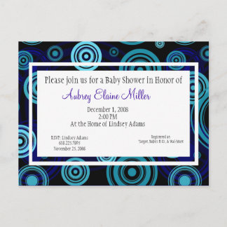 Blue Retro apunta a la invitación de Baby Shower