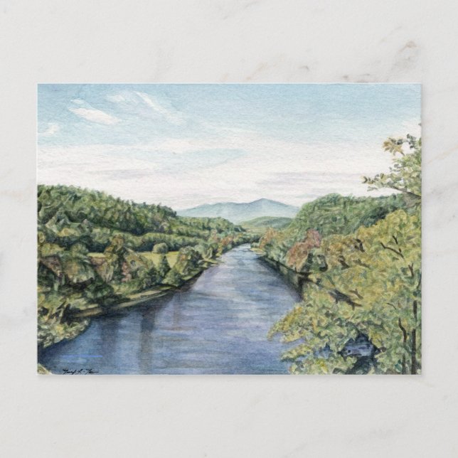 Blue Ridge Parkway en la postal del río James (Anverso)