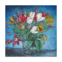 Blue Room Tulip Flowers Bouquet en una bolsa