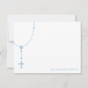 Blue Rosary Baptism Gracias Notas