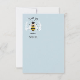 Blue Rustic Illustrated Bee Flat Gracias Nota