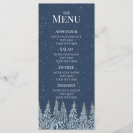 Blue Rustic Winter Forest Wedding Menu