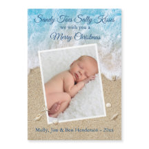 Blue Sandy Toes Salty Kiss Merry Xmas Magnet