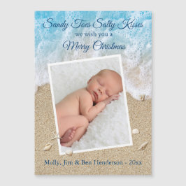 Blue Sandy Toes Salty Kiss Merry Xmas Magnet