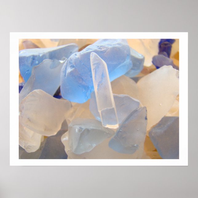 Blue SEAGLASS Impresiones de arte fino SEA GLASS B (Frente)