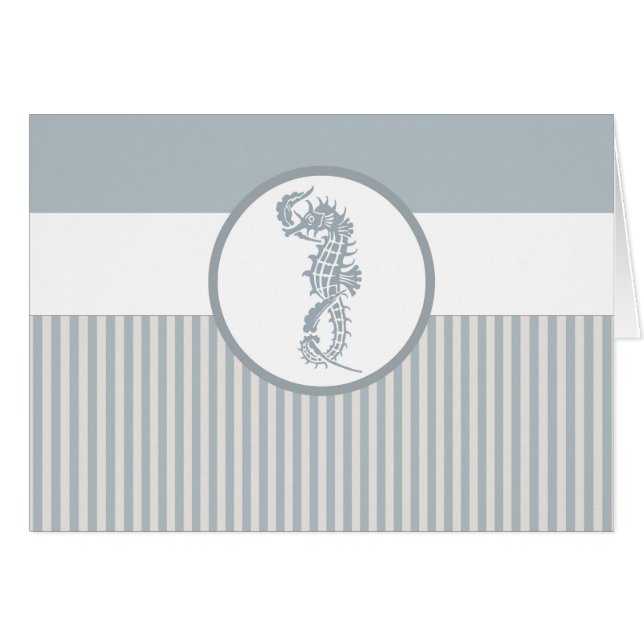Blue Seahorse Blue Classic Nautical Elegant (Anverso (Horizontal))