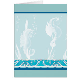 Blue SeaHorse y Swirl Design