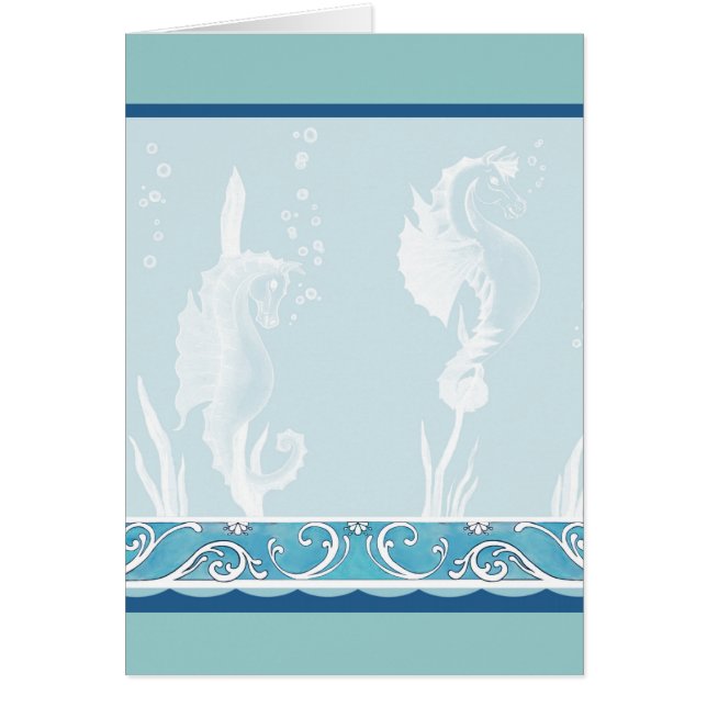 Blue SeaHorse y Swirl Design (Frente)