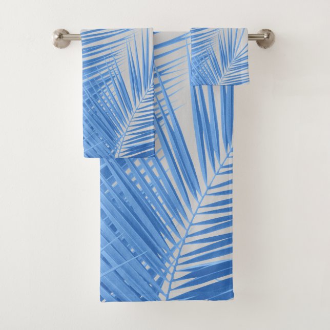 Blue Silver Palm Gray Palm Leaves Dreams #1 (In situ)