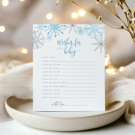 Blue Silver Snowflakes Wiers para la tarjeta de be