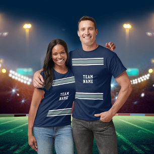Blue Silver White Sports Jersey Nombre del equipo