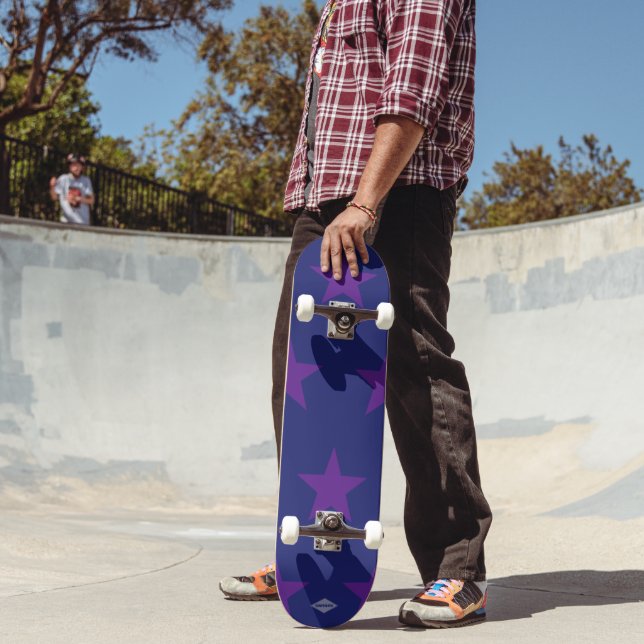 Blue Skateboard Estrellas moradas HAMbyWG (Exterior 2)