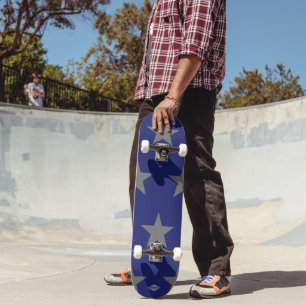 Blue Skateboard Gray Stars HAMbyWG