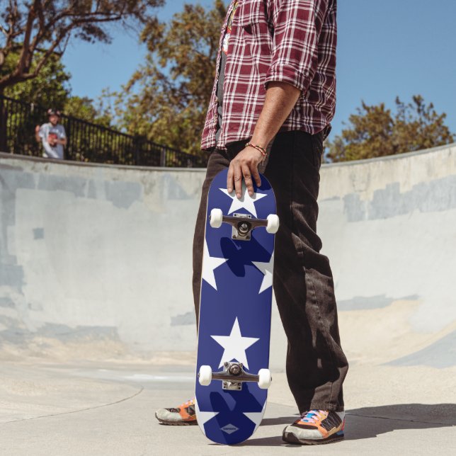 Blue Skateboard White Stars HAMbyWG (Exterior 2)