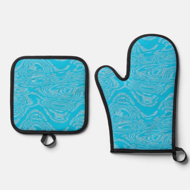 Blue Sky Oven Mitt y Pot Holder Set (Anverso)