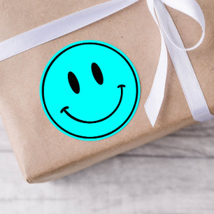 Blue Smiley One Happy Dude/Gal Birday Pegatinas