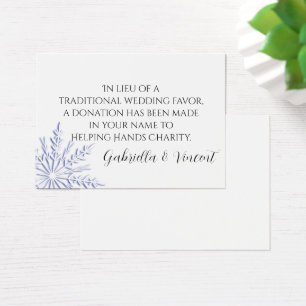 Blue Snowflake Boda de Invierno Favor de la Carida