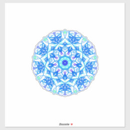 Blue Snowflake Mandala Boho Vinyl Pegatina