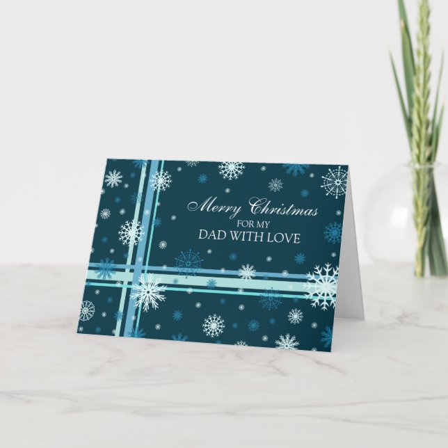 Blue Snowflakes Dad Feliz Navidad (Anverso)