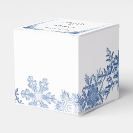 Blue Snowflakes en la caja de favores de la boda b