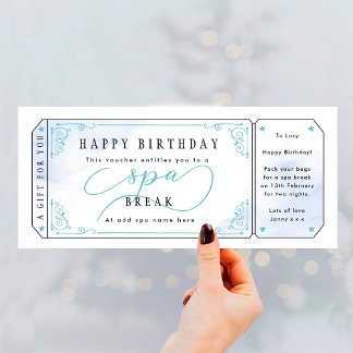 Blue Spa Break Cumpleaños Gift Voucher