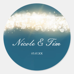 Blue Sparkle ilumina a los Pegatinas del Favor de 