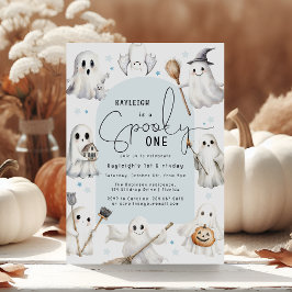 Blue Spooky One | Invitación de cumpleaños número 