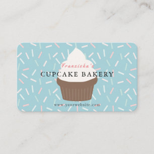 Blue Sprinkles Cupcake Bakery Tarjeta de presentac