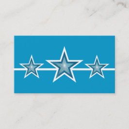 Blue Star 3 estrellas tarjeta de visita azul