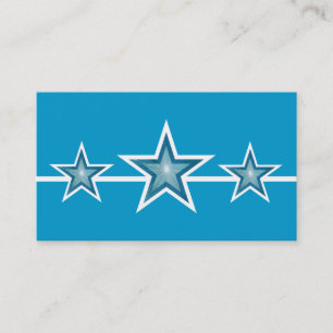 Blue Star 3 estrellas tarjeta de visita azul