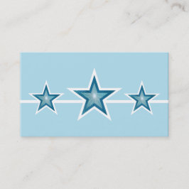 Blue Star 3 estrellas tarjeta de visita azul pálid
