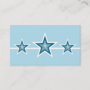 Blue Star 3 estrellas tarjeta de visita azul pálid