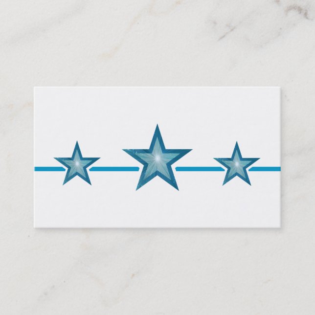 Blue Star 3 estrellas tarjeta de visita blanca (Anverso)