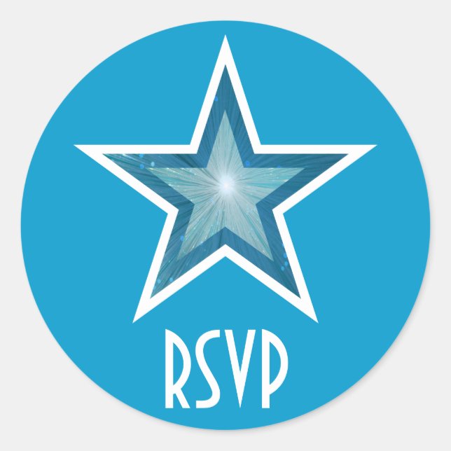 Blue Star RSVP pegatina redondo azul (Anverso)