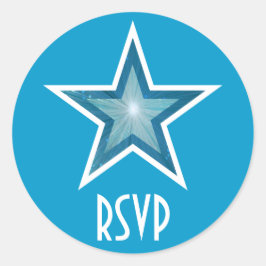 Blue Star RSVP pegatina redondo azul