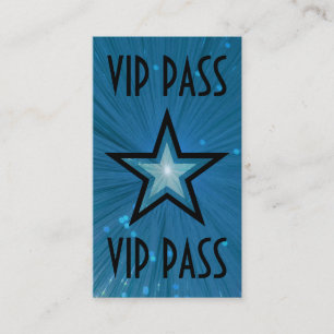 Blue Star 'VIP PASS' tarjeta de visita negra
